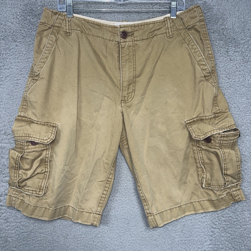 VTG Aeropostale A87 Short Mens 34 x 12 Beige Authentic Cargo Utility Pockets 90s